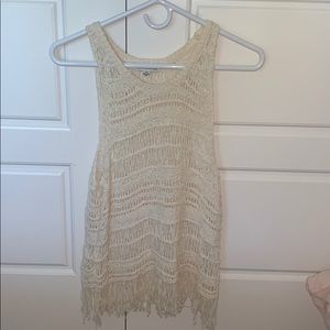 American Eagle Woven See-Through Tank Top
